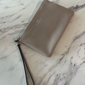 Coach Beige Wristlet